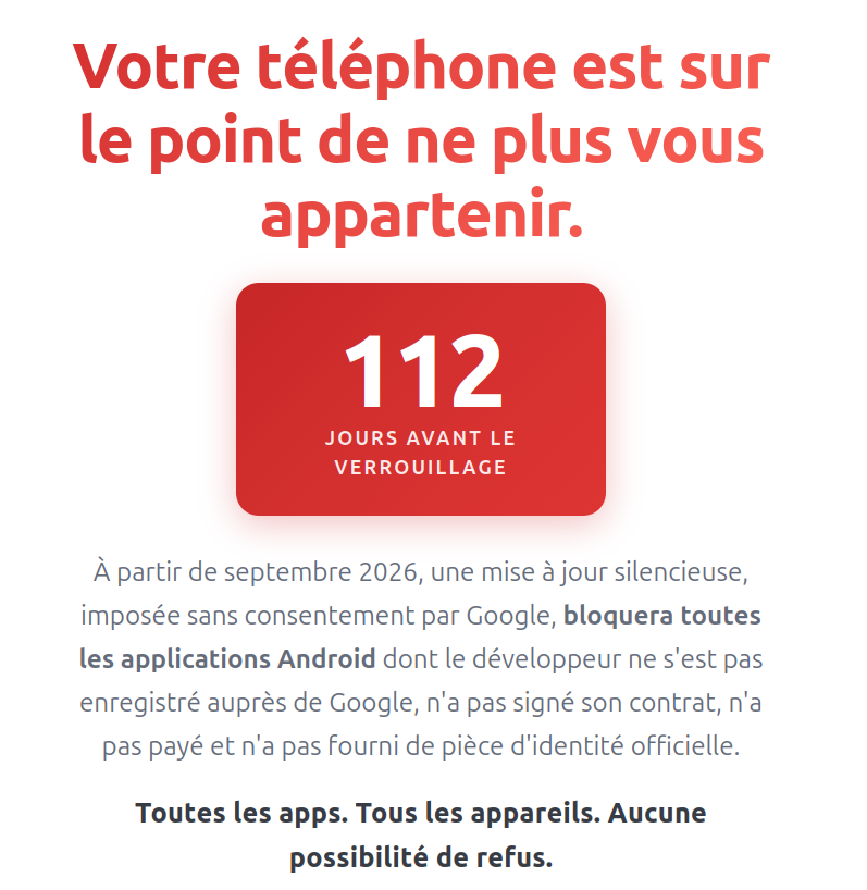 Capture d’écran de keepandroidopen.org